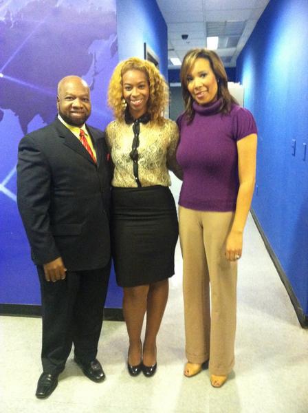 Shawnté Lewis with Harry Boomer and Tiffany Tucker of 19 Action News in Cleveland.